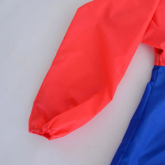 Vintage Pch Neon Orange Blue Waterproof Nylon Hooded Half Zip Windbreaker Jacket - Picture 7 of 10